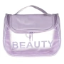 Прозрачен несесер Beauty с висулка лилав 23.5см козметичен_1223735, снимка 2
