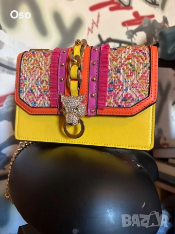 Ефектна дамска чанта ALDO с верижка и туид (Като нова!)