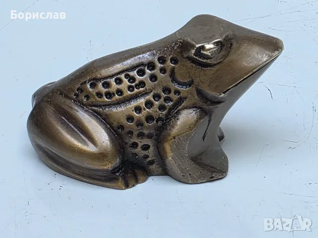 Бронзова статуетка - жаба, снимка 5 - Декорация за дома - 55607335