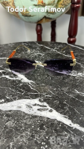 Луксозни очила без рамка Cartier Signature C Wood Sunglasses