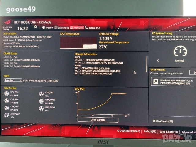 ASUS ROG STRIX B850-A GAMING WIFI +  Thermalright Peerless Assassin 120 Digital White, снимка 2 - Дънни платки - 54166595