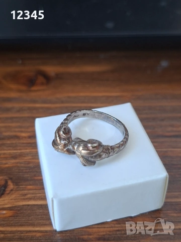 Стар интересен сребърен пръстен , снимка 3 - Пръстени - 54125177