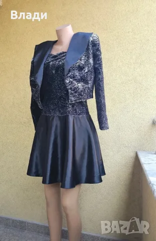 Винтидж Комплект Рокля + Болеро Сако - 80s Party Style - S/M