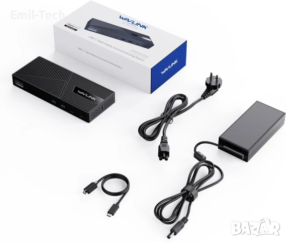 WAVLINK 15-в-1 USB-C Docking Station – Triple Display, 100W PD, HDMI/DP, снимка 11 - Рутери - 54780844
