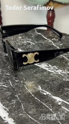 Дамски слънчеви очила Celine Triomphe Black / Черни очила Селин, снимка 2 - Слънчеви и диоптрични очила - 55279443