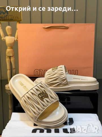 Дамски чехли Miu Miu , снимка 7 - Чехли - 54398927