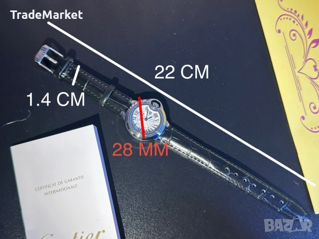 Нов Дамски Часовник Cartier Ballon Bleu 28MM , снимка 6 - Дамски - 54279593