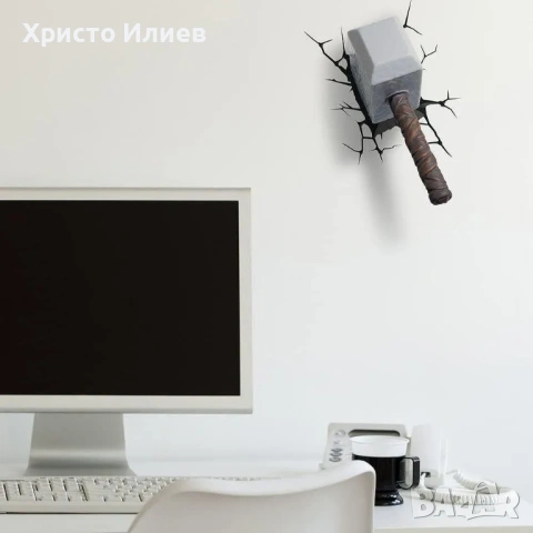 Лампа Avengers Чукът на Тор 3D, снимка 4 - Други - 54406325