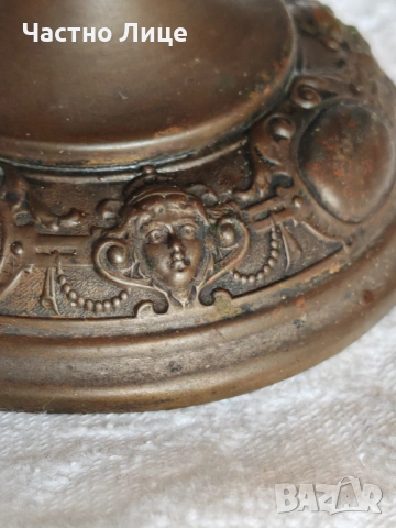 Старинен Античен Бронзов Съд Купа за Причастие, снимка 5 - Антикварни и старинни предмети - 53961364
