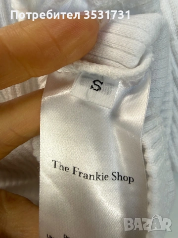The Frankie Shop скъсена бяла памучна тениска, снимка 4 - Тениски - 54721907