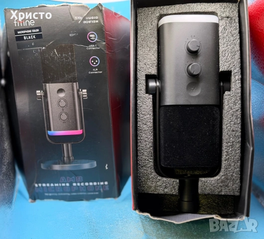 Настолен микрофон FIFINE AM8 Dynamic RGB XLR/USB- Black, снимка 2 - Микрофони - 55005626