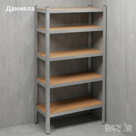 Професионален метален стелаж HÖGLER 180x100x60 см – 5 рафта, товароносимост 1000 кг