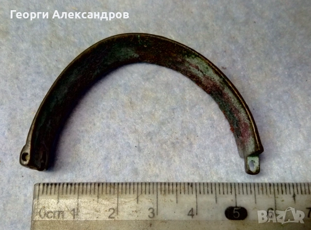 19-10 Век Половинка от Моминска Старинна Сачанена ВЪЗРОЖДЕНСКА ГРИВНА, снимка 5 - Антикварни и старинни предмети - 54348761