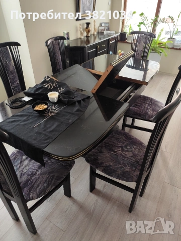 Трапезна маса с 6 стола, снимка 2 - Маси - 54233387