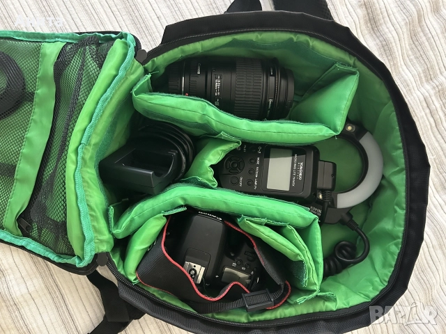 Продавам комплект Canon EOS 77D + Canon EF 100mm f/2.8 Macro USM + Yongnuo Ring Flash, снимка 2 - Фотоапарати - 55433132