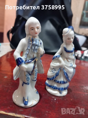 Винтидж японски порцеланови фигурки Дама и Кавалер Tajimi Pottery като ново, снимка 8 - Други ценни предмети - 54931756