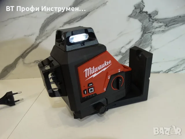 Milwaukee M12 3PL - 3D зелен лазерен нивелир, снимка 2 - Измервателни инструменти - 55609315