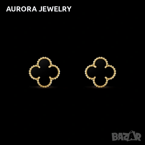 Van Cleef & Arpels VCA Gold Black Onyx Vintage Alhambra Stud Дамски Обеци с Винт, снимка 9 - Обеци - 54709949