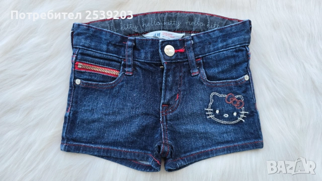 Къси дънкови панталони H&M Hello Kitty 2-3 години, снимка 10 - Детски къси панталони - 54672581