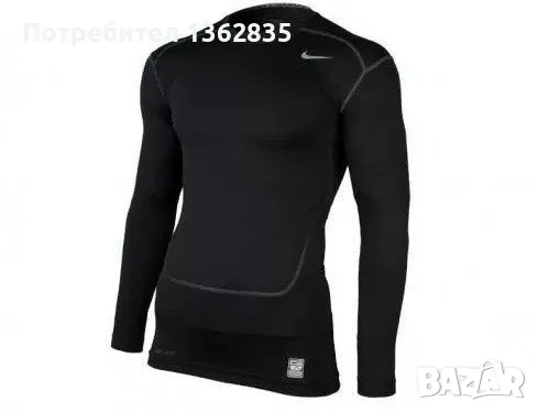 НОВА черна фланела блуза горнище екип NIKE PRO COMBAT размер L САЩ, снимка 2 - Спортни дрехи, екипи - 52919882