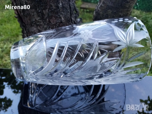 Българска кристална ваза, снимка 6 - Вази - 54402970