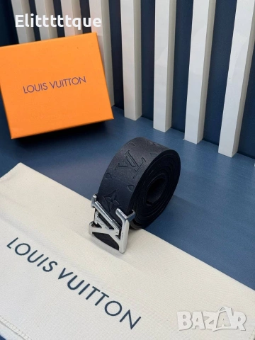 колани от естествена кожа в кутия Louis Vuitton 4см, снимка 2 - Колани - 54834915