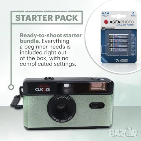 Нов 35мм half frame фотоапарат с Kodak филм калъф и батерии за снимки фотография, снимка 2 - Фотоапарати - 54070214