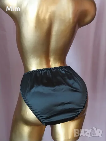 XL Черна сатенена бикина , снимка 3 - Бельо - 55593681