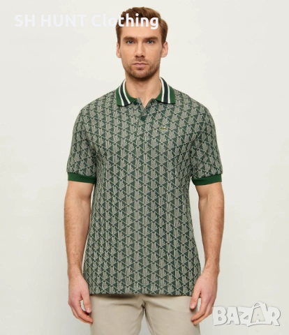 LACOSTE Monogram Print Short Sleeve Polo Shirt размер S / M / L / XL / XXL поло тениска