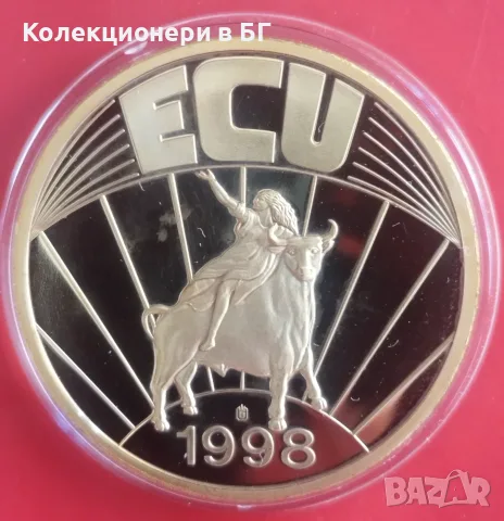 ГОЛЯМА ВЪЗПОМЕНАТЕЛЕН ПЛАКЕТ    „ЕКЮ НИДЕРЛАНДИЯ 1998 ГОДИНА“, снимка 2 - Нумизматика и бонистика - 55629004