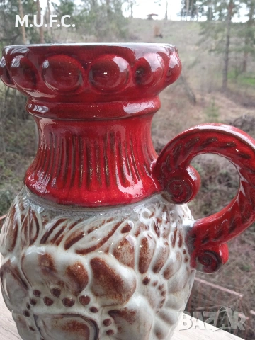 Керамична ваза W.Germany 1970.Уникална, снимка 6 - Антикварни и старинни предмети - 54013319