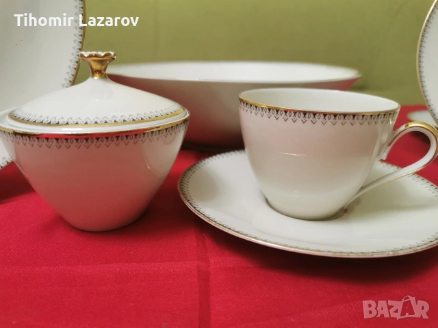 Немски баварски порцеланов сервиз Winterling "Ines" Bavaria – 21 части, снимка 2 - Антикварни и старинни предмети - 54647084