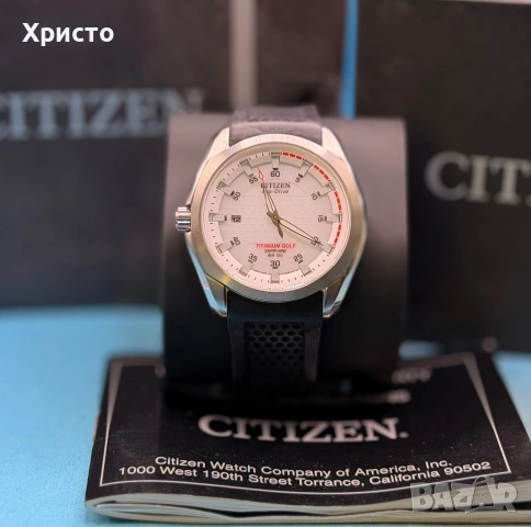 Мъжки часовник Citizen Eco-Drive Titanium Golf  , снимка 5 - Мъжки - 55010116