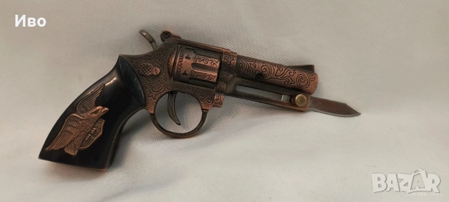 Ретро запалка-револвер с ножче и орел, снимка 8 - Колекции - 54281257