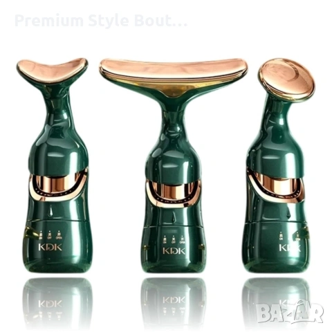 Електрически 4D масажор за лице, шия и очи 3в1 – Анти-ейдж уред с 3 сменяеми глави, снимка 14 - Друга електроника - 54038267