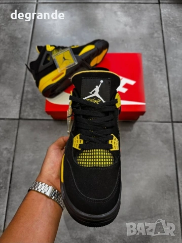  👟Nike Air Jordan 4 Retro Black Yellow, снимка 3 - Маратонки - 54748511
