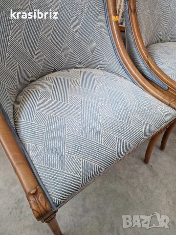 Масивно Ретро Кресло-"Chauffeuse"-2 броя-внос от Германия!ОБЯВЕНАТА ЦЕНА Е ЗА БРОЙ!, снимка 7 - Столове - 54108338