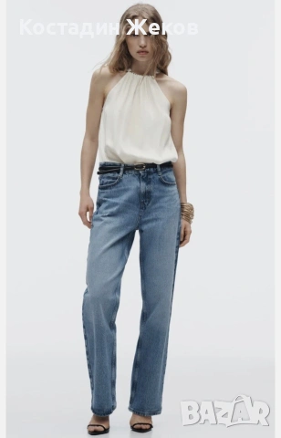 23€. Нов със етикет. Сатенен топ с халтер деколте от Zara. 