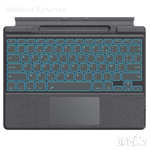 MoKo Bluetooth клавиатура с тъчпад за Microsoft Surface Pro – AZERTY оформление, снимка 3 - Друга електроника - 55181253