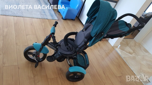 Триколка Lorelli - Neo, Green Luxe, с въздушни гуми, зелена, снимка 2 - Детски велосипеди, триколки и коли - 54207687