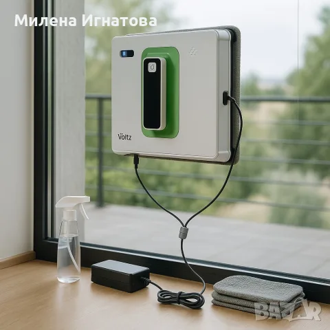 Робот за почистване на прозорци Voltz, 72W, всумак. мощност-2500Ра, Wi-Fi, 2 дюзи, контейнер 40мл, снимка 5 - Парочистачки и Водоструйки - 55669085