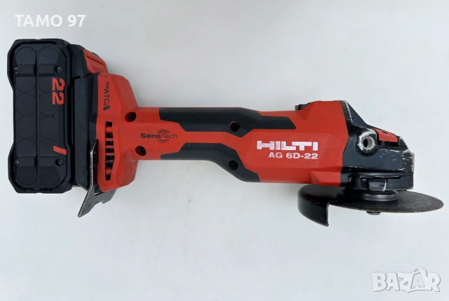 Hilti AG 6D-22 - Безчетков ъглошлайф с SensTech 2x22V 5.10Ah Nuron перфектен! , снимка 6 - Ъглошлайфи - 54769154