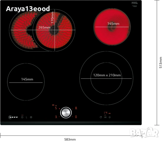Стъклокерамичен плот NEFF N 70 T16FTN1L0 – иновативно управление и максимална гъвкавост при готвене, снимка 4 - Котлони - 53970303