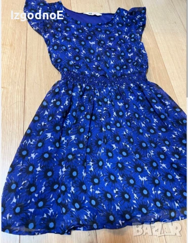 158 H&M лека феерична рокля, тъмно синя рокля