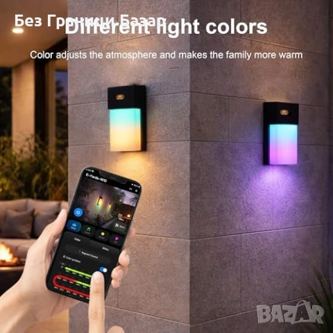 Нови 2 броя лампа LED външно осветление RGBIC 1500LM Alexa WiFi IP65, снимка 4 - Лед осветление - 54312499