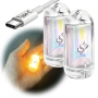 USB акумулаторни LED фенерчета за ключодържател IPX7 преносимо EDC 2 бр, снимка 1