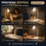 Стилна и мощна акумулаторна настолна нощна лампа с LED осветление мощност 9W три режима на сила на с, снимка 3