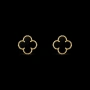 Van Cleef & Arpels VCA Gold Black Onyx Vintage Alhambra Stud Дамски Обеци с Винт, снимка 9