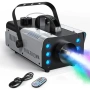 Два броя UKing 1200W машини за дим с 6 RGB LED светлини, дистанционно управление за партита и събити, снимка 1
