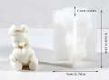 3D Заек зайче стискащо сърце силиконов молд форма фондан шоколад гипс смола свещ декор, снимка 3